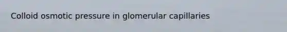 Colloid osmotic pressure in glomerular capillaries