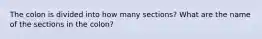 The colon is divided into how many sections? What are the name of the sections in the colon?