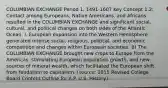 COLUMBIAN EXCHANGE Period 1, 1491-1607 Key Concept 1.2: Contact among Europeans, Native Americans, and Africans resulted in the COLUMBIAN EXCHANGE and significant social, cultural, and political changes on both sides of the Atlantic Ocean. I. European expansion into the Western Hemisphere generated intense social, religious, political, and economic competition and changes within European societies. B) The COLUMBIAN EXCHANGE brought new crops to Europe from the Americas, stimulating European population growth, and new sources of mineral wealth, which facilitated the European shift from feudalism to capitalism. (source: 2015 Revised College Board Content Outline for A.P. U.S. History)