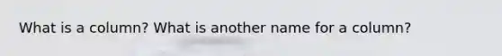What is a column? What is another name for a column?