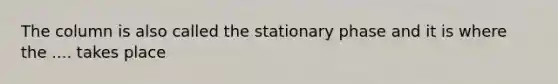 The column is also called the stationary phase and it is where the .... takes place