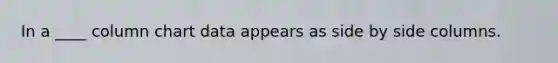 In a ____ column chart data appears as side by side columns.