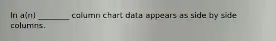 In a(n) ________ column chart data appears as side by side columns.