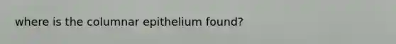 where is the columnar epithelium found?