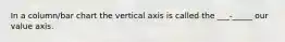 In a column/bar chart the vertical axis is called the ___-_____ our value axis.