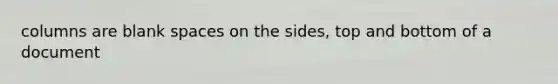 columns are blank spaces on the sides, top and bottom of a document