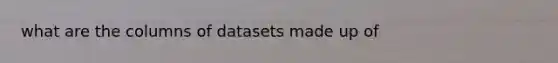 what are the columns of datasets made up of