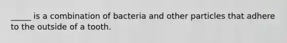 _____ is a combination of bacteria and other particles that adhere to the outside of a tooth.