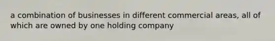 a combination of businesses in different commercial areas, all of which are owned by one holding company