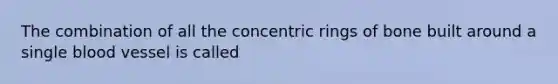 The combination of all the concentric rings of bone built around a single blood vessel is called