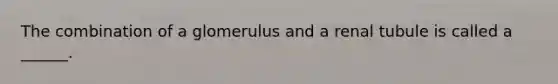 The combination of a glomerulus and a renal tubule is called a ______.