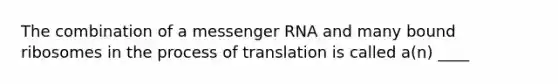 The combination of a messenger RNA and many bound ribosomes in the process of translation is called a(n) ____