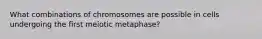 What combinations of chromosomes are possible in cells undergoing the first meiotic metaphase?