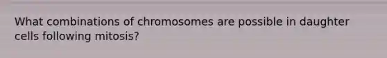 What combinations of chromosomes are possible in daughter cells following mitosis?