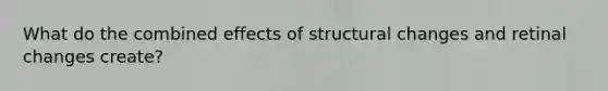 What do the combined effects of structural changes and retinal changes create?