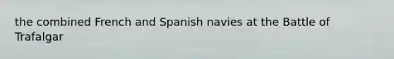 the combined French and Spanish navies at the Battle of Trafalgar