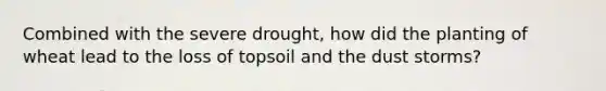 Combined with the severe drought, how did the planting of wheat lead to the loss of topsoil and the dust storms?