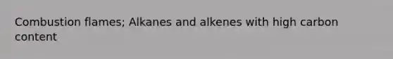 Combustion flames; Alkanes and alkenes with high carbon content