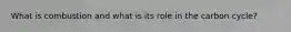 What is combustion and what is its role in the carbon cycle?