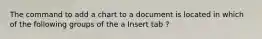 The command to add a chart to a document is located in which of the following groups of the a Insert tab ?