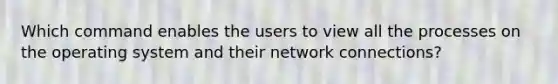 Which command enables the users to view all the processes on the operating system and their network connections?