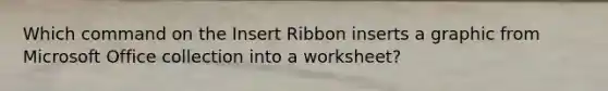 Which command on the Insert Ribbon inserts a graphic from Microsoft Office collection into a worksheet?