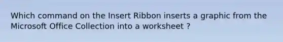 Which command on the Insert Ribbon inserts a graphic from the Microsoft Office Collection into a worksheet ?