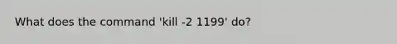 What does the command 'kill -2 1199' do?