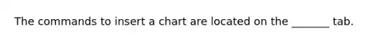 The commands to insert a chart are located on the _______ tab.