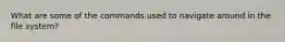 What are some of the commands used to navigate around in the file system?