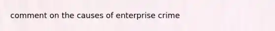 comment on the causes of enterprise crime