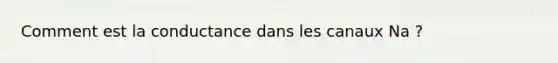 Comment est la conductance dans les canaux Na ?