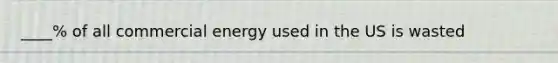 ____% of all commercial energy used in the US is wasted