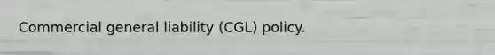 Commercial general liability (CGL) policy.