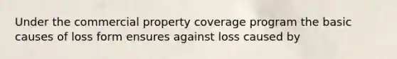 Under the commercial property coverage program the basic causes of loss form ensures against loss caused by