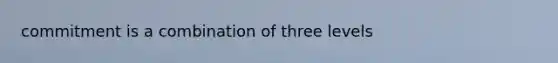 commitment is a combination of three levels