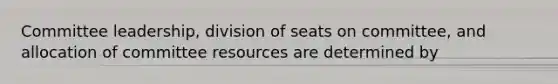 Committee leadership, division of seats on committee, and allocation of committee resources are determined by