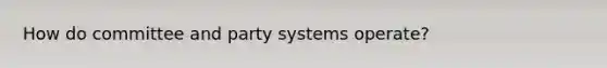 How do committee and party systems operate?