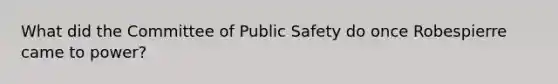 What did the Committee of Public Safety do once Robespierre came to power?