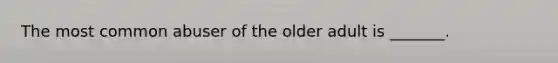 The most common abuser of the older adult is _______.