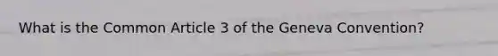 What is the Common Article 3 of the Geneva Convention?