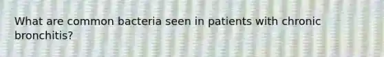 What are common bacteria seen in patients with chronic bronchitis?