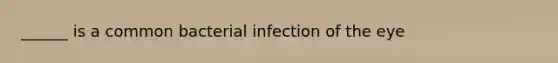 ______ is a common bacterial infection of the eye