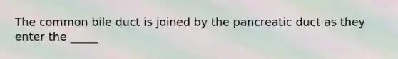 The common bile duct is joined by the pancreatic duct as they enter the _____