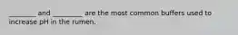 ________ and _________ are the most common buffers used to increase pH in the rumen.