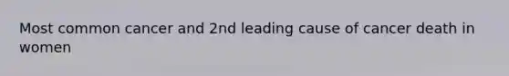 Most common cancer and 2nd leading cause of cancer death in women