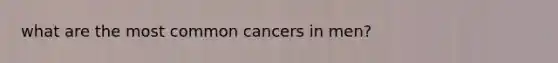 what are the most common cancers in men?