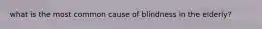 what is the most common cause of blindness in the elderly?