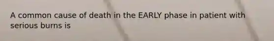 A common cause of death in the EARLY phase in patient with serious burns is