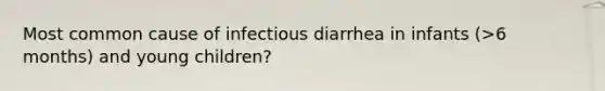 Most common cause of infectious diarrhea in infants (>6 months) and young children?